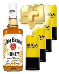 Купить Виски Jim Beam Honey 32,5% + Buga Tonic Water 4 pcs (0,7L) в Алматы